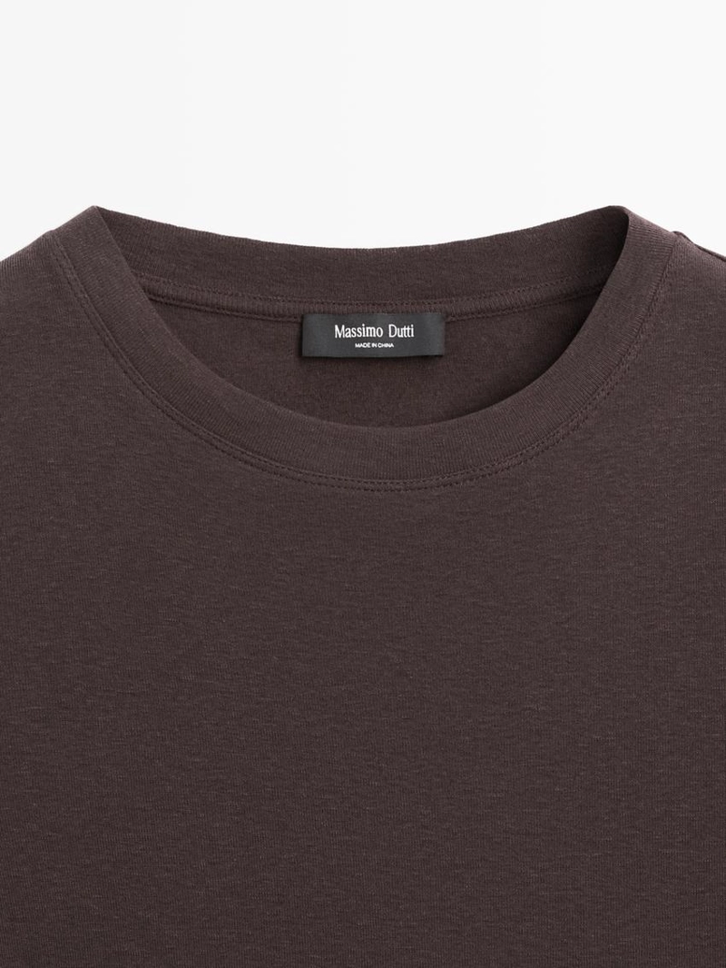 Футболка из хлопково-вискозного микса с длинным рукавом