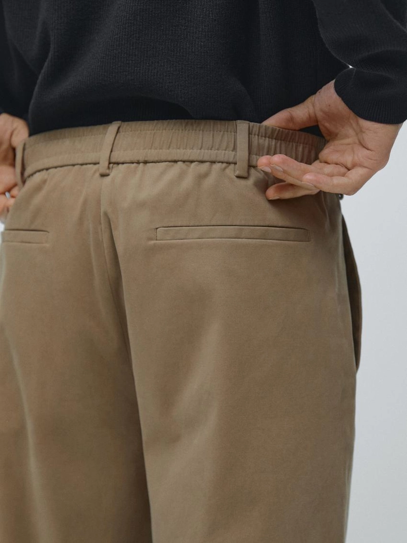 Брюки из хлопкового смесового материала в стиле джоггер