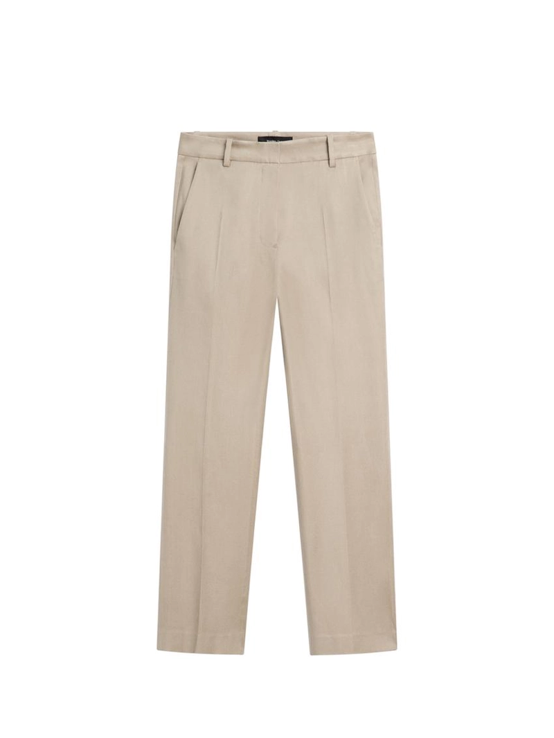 Брюки прямого кроя из льняно-вискозной ткани