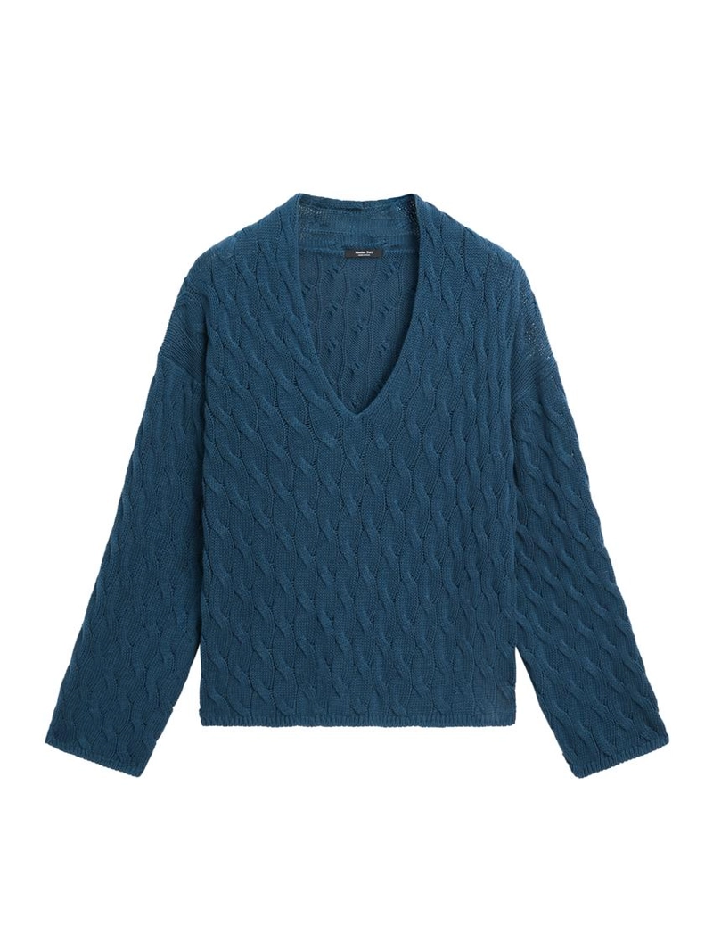 Свитер из смесовой хлопковой пряжи с узловыми деталями