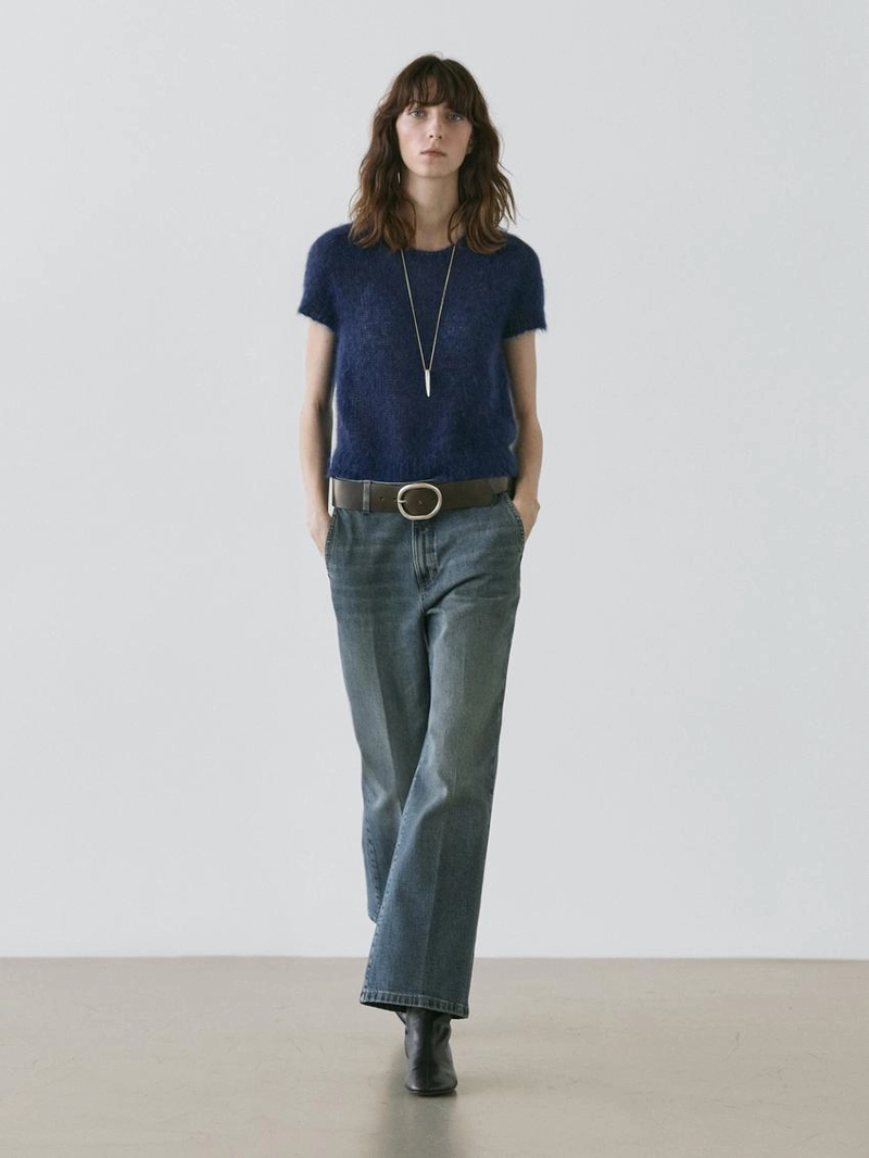 Свитер с коротким рукавом из альпаки