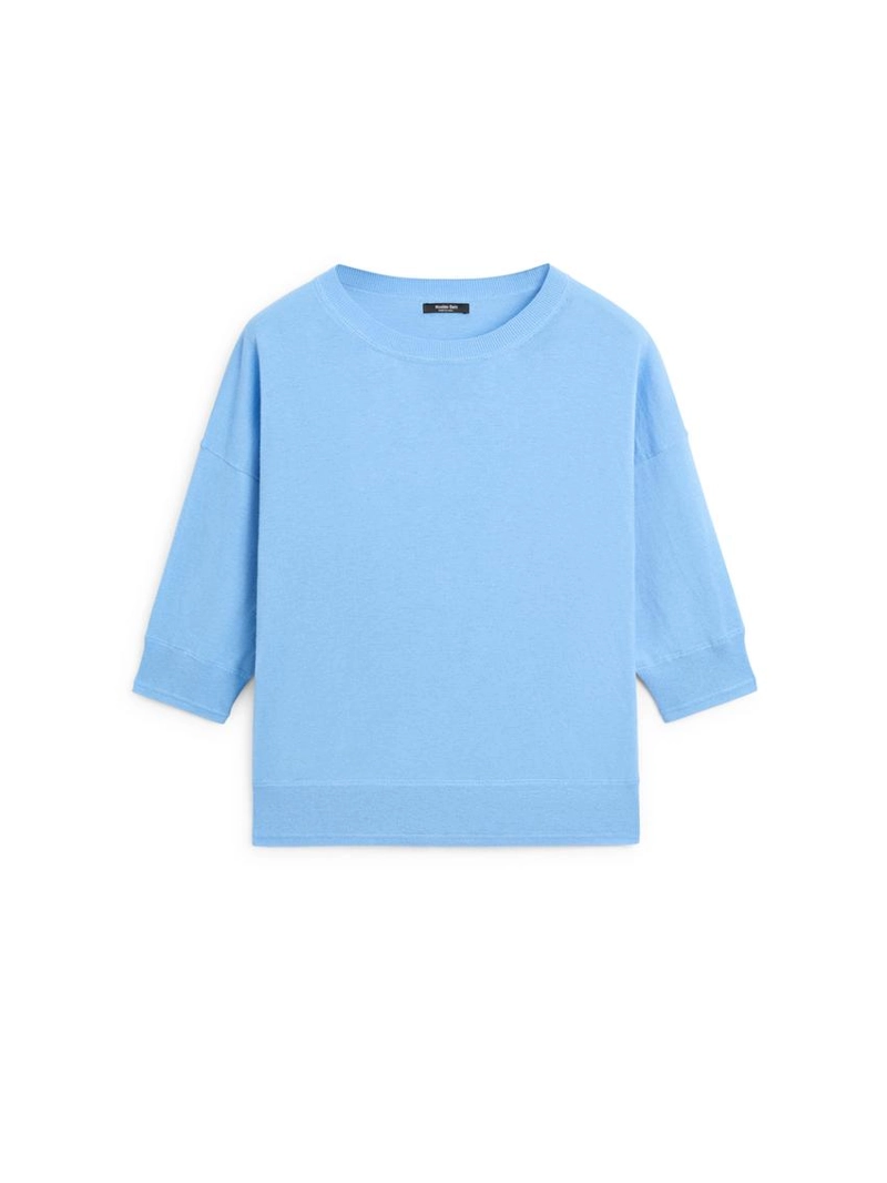 Свитер с коротким рукавом из смесового хлопка