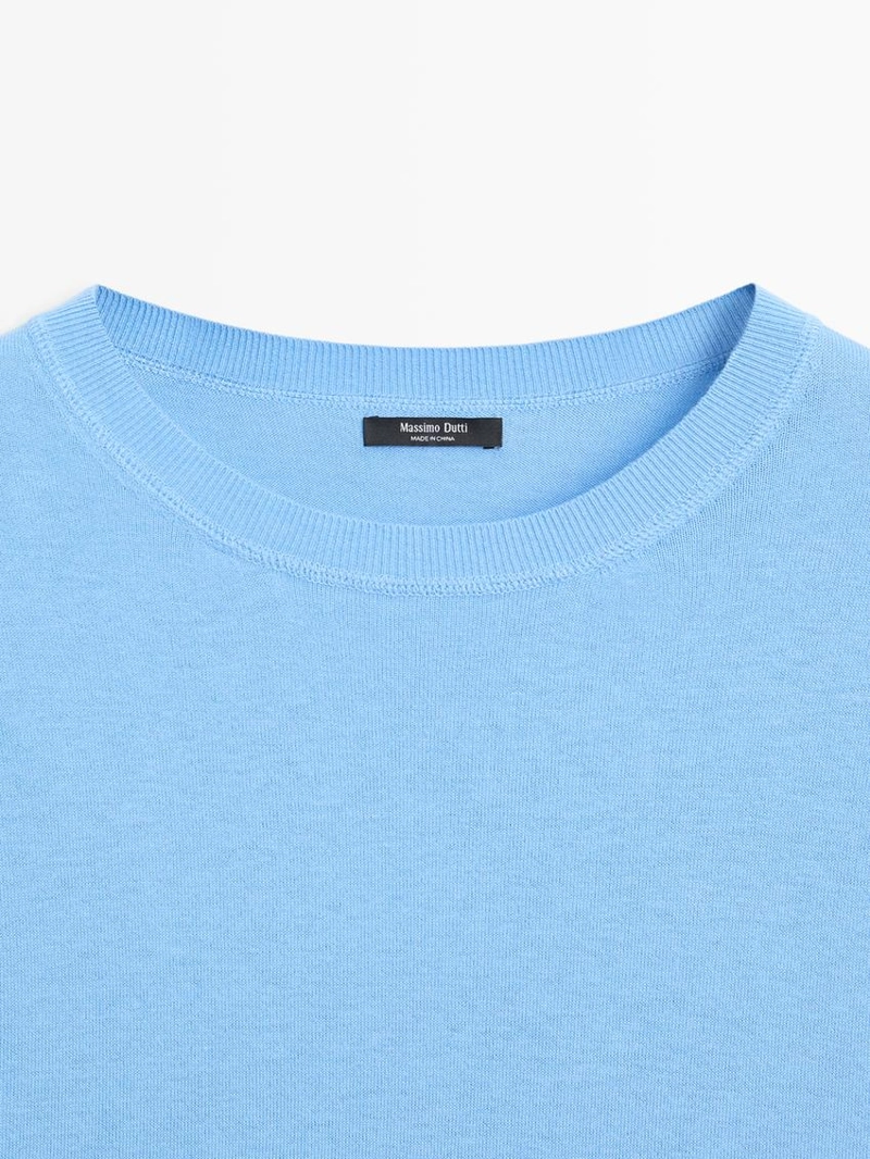 Свитер с коротким рукавом из смесового хлопка