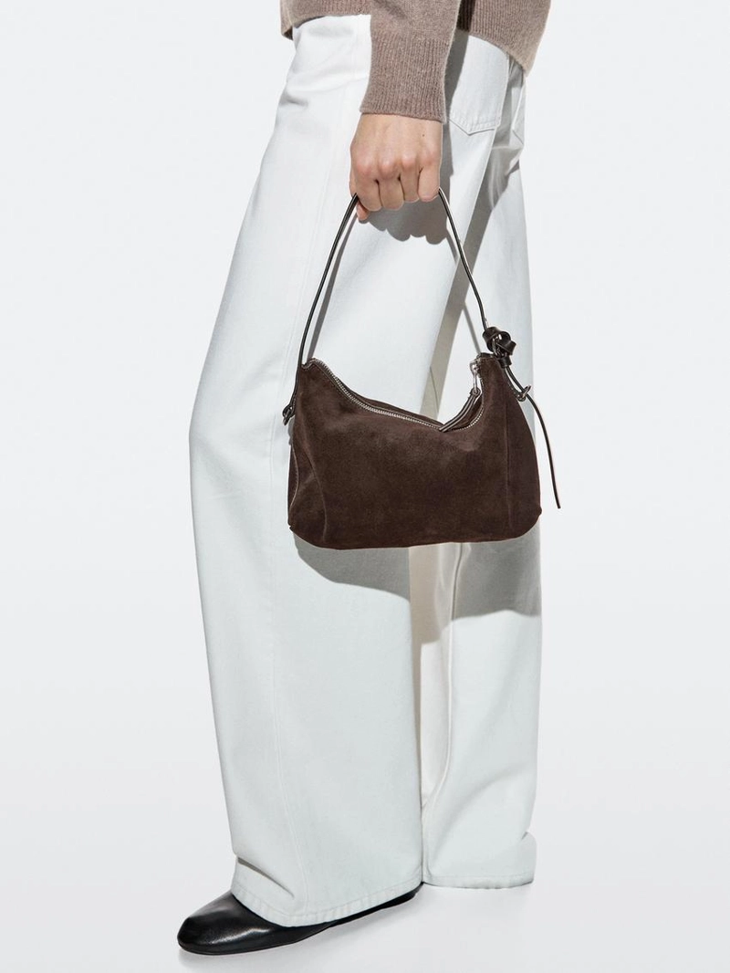 Сумочка из замши с разделением