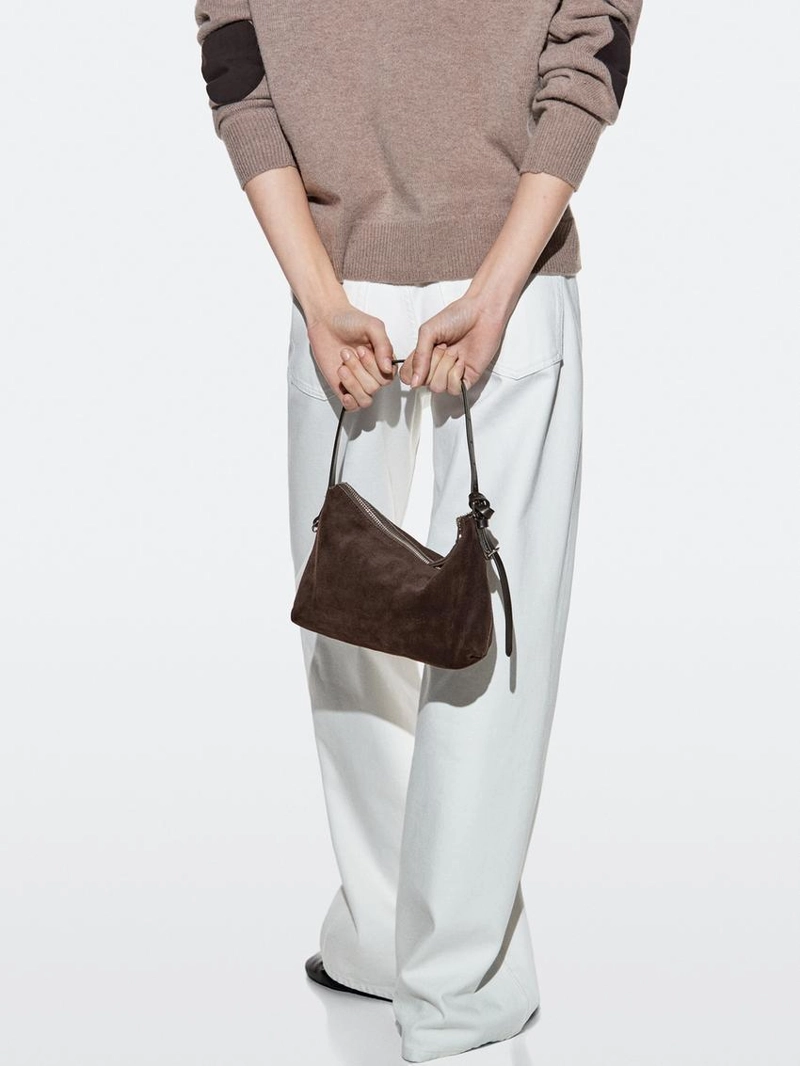 Сумочка из замши с разделением