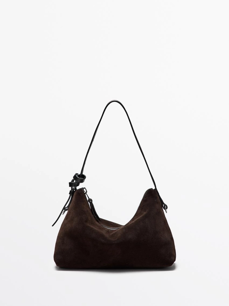 Сумочка из замши с разделением