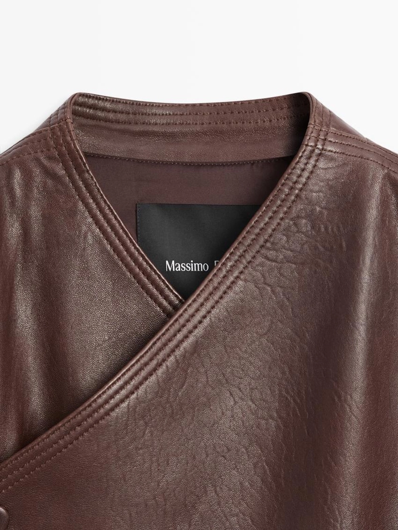 Асимметричная кожаная бомбер-куртка из нубука