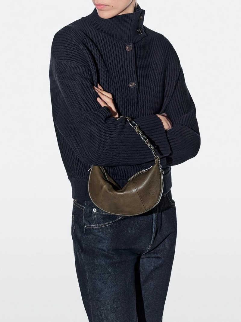 Мини-сумка из натуральной кожи нубука