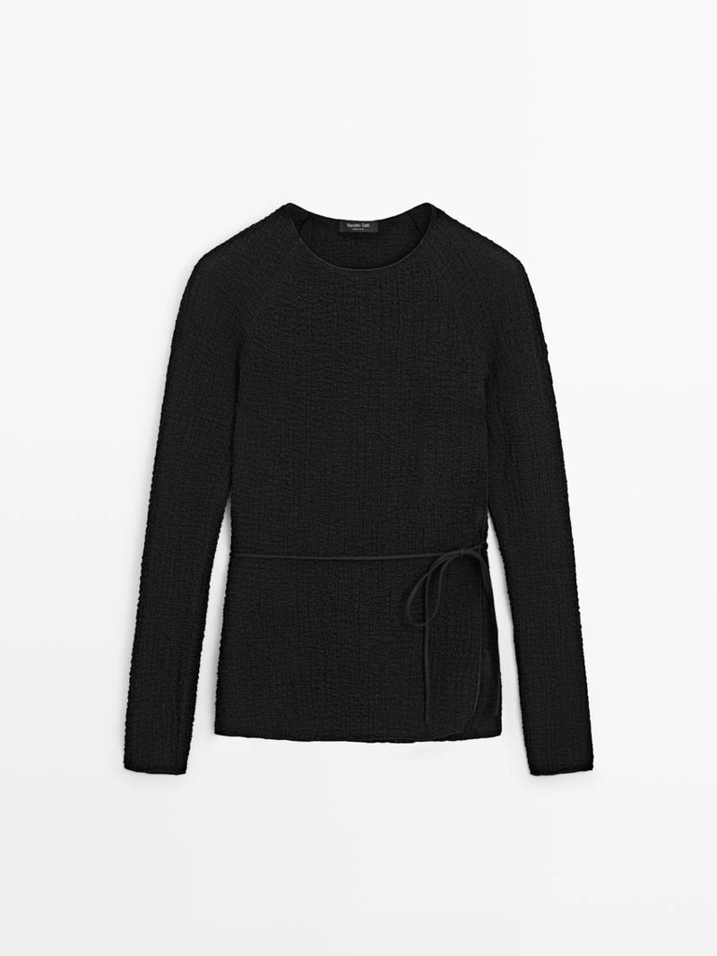 Футболка с деталью на галстуке