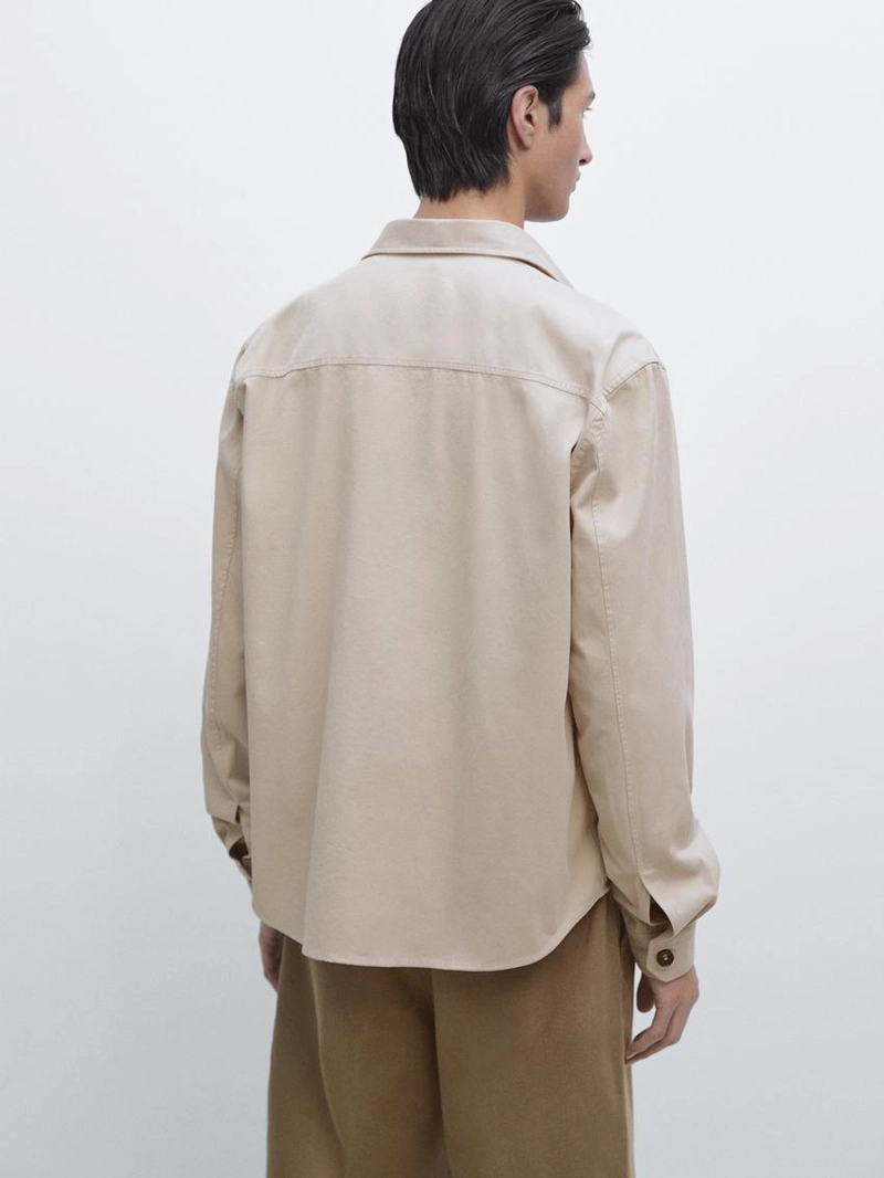 Хлопковая рубашка-овершерт с карманами