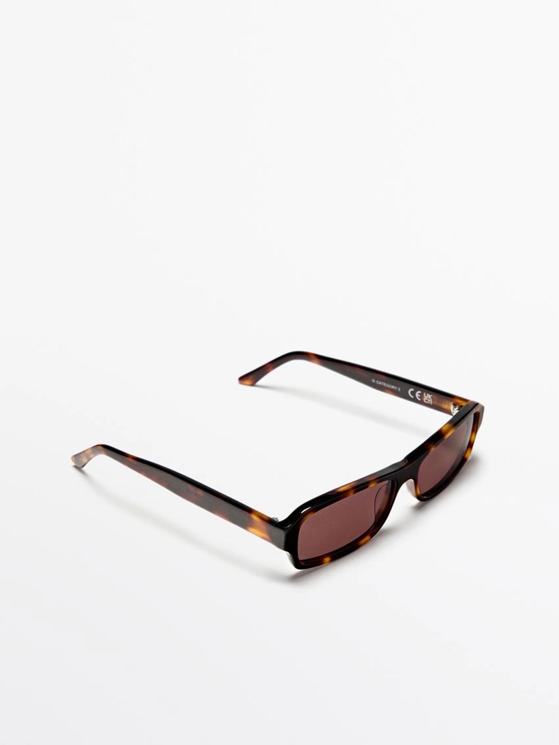 Солнечные очки с прямоугольными оправами под тортилью