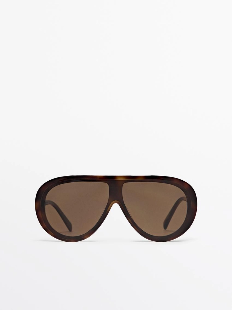 Солнечные очки с эффектом черепаховой панели aviator