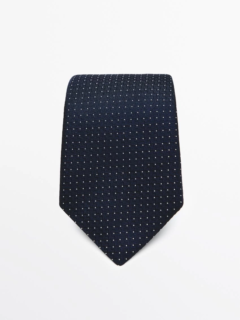 Галстук в горошек из 100% шелка