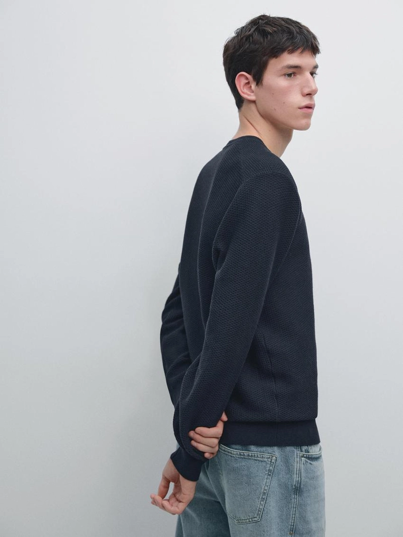 Текстурный свитер из хлопково-вискозной смеси