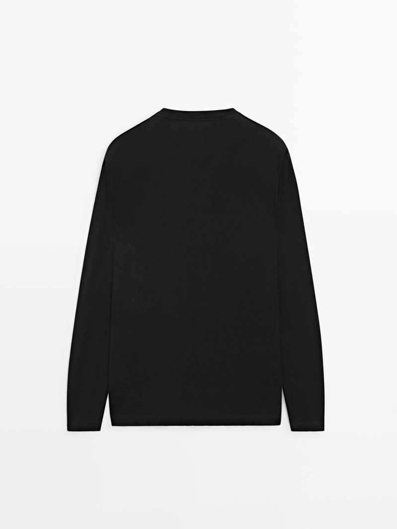 Футболка из хлопкового микса с длинным рукавом