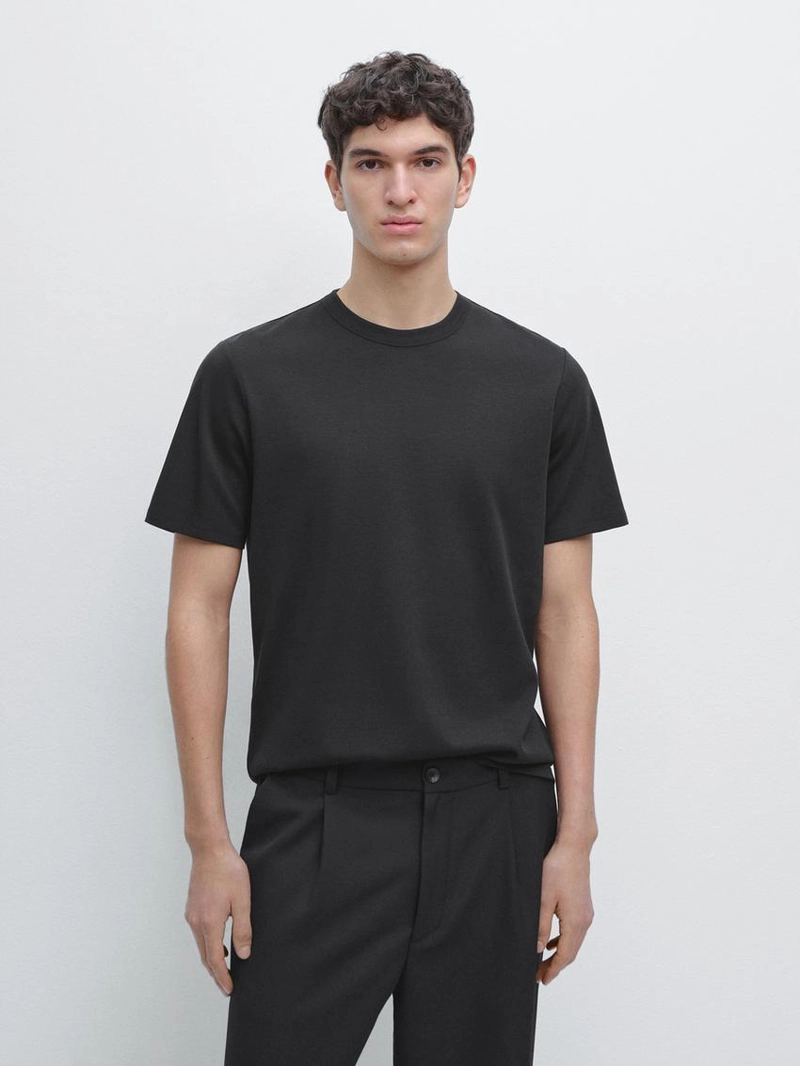 Футболка из смесового хлопка с коротким рукавом