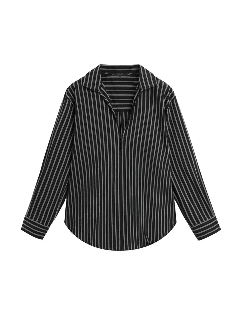 Рубашка из хлопково-вискозного микса в полоску