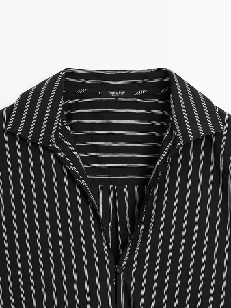 Рубашка из хлопково-вискозного микса в полоску