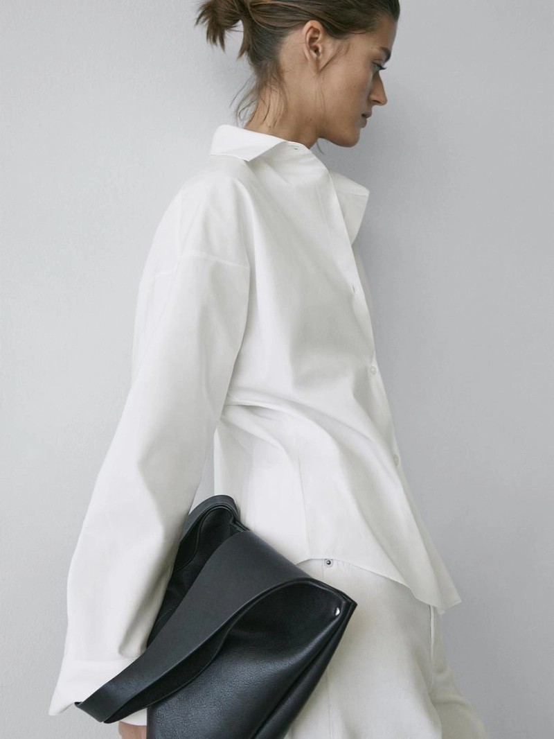 Рубашка из хлопковой ткани с деталями вытачек