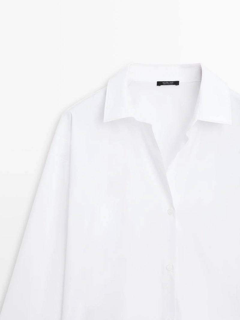 Рубашка из хлопковой ткани с деталями вытачек