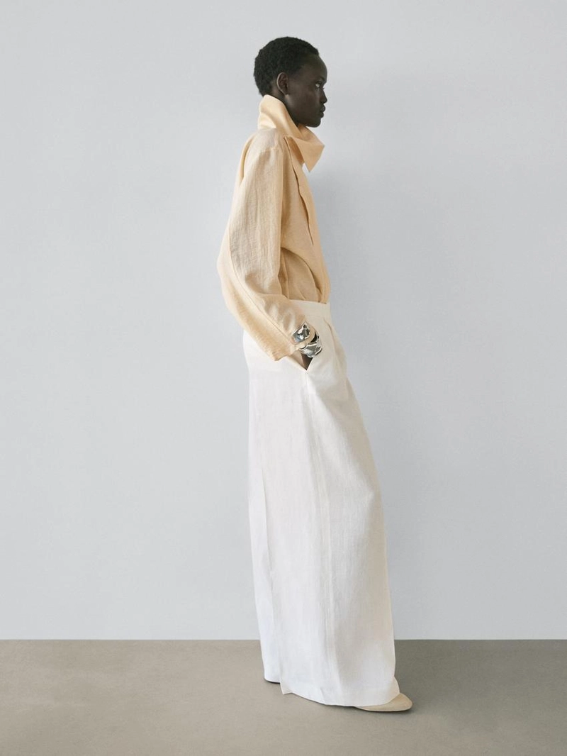 Брюки из льна для костюма