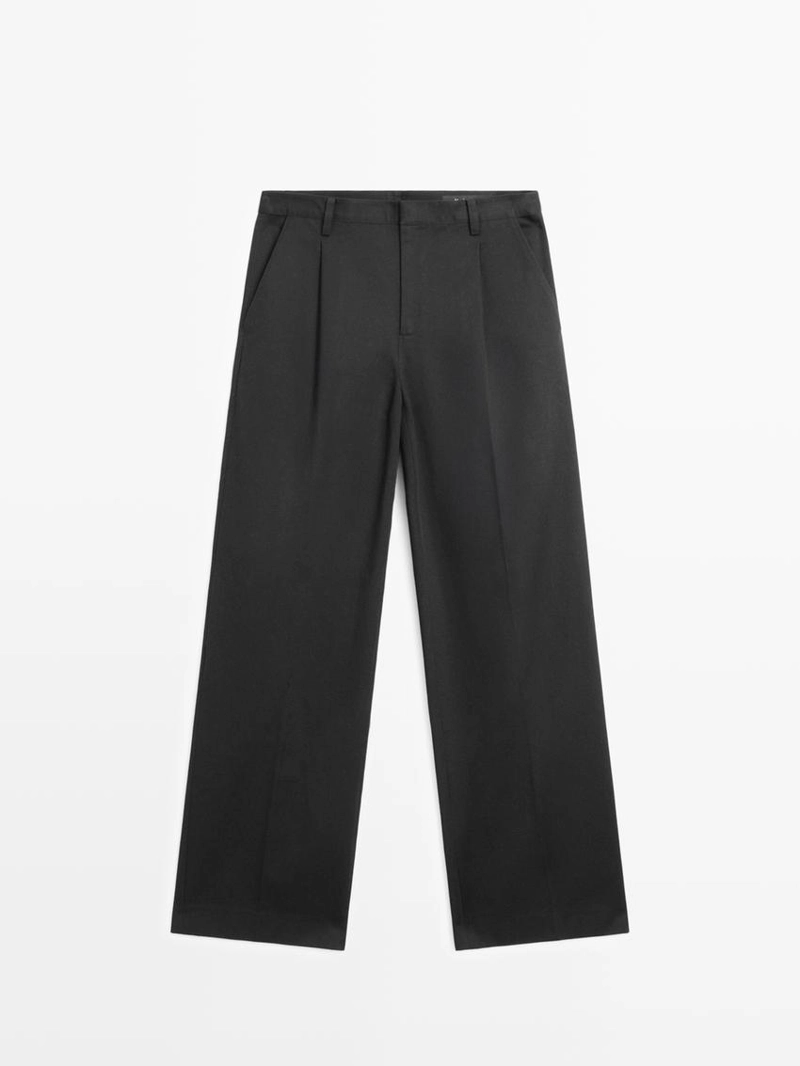 Брюки из хлопка c защипами