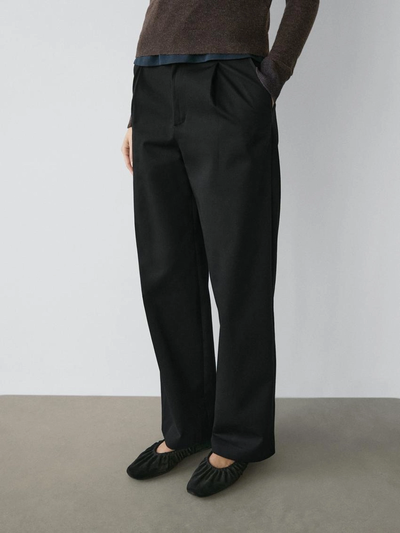 Брюки из хлопка c защипами