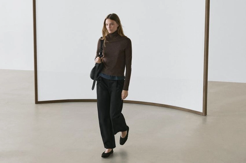 Брюки из хлопка c защипами