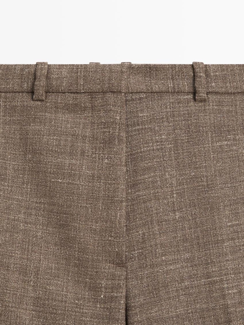 Широкие объемные брюки из шерстяно-шелковой смеси