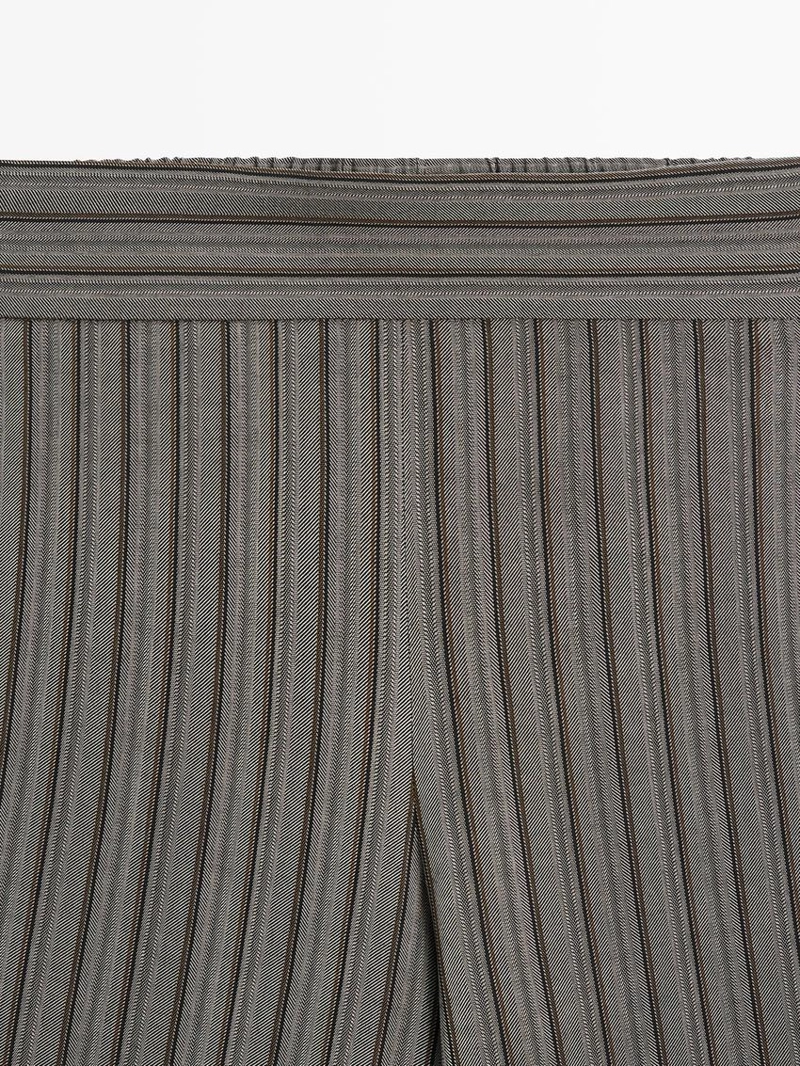 Брюки широкие с полосатыми деталями