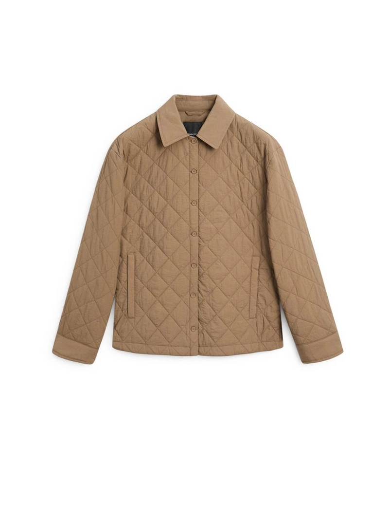 Куртка короткая стеганая с рубашечным воротником