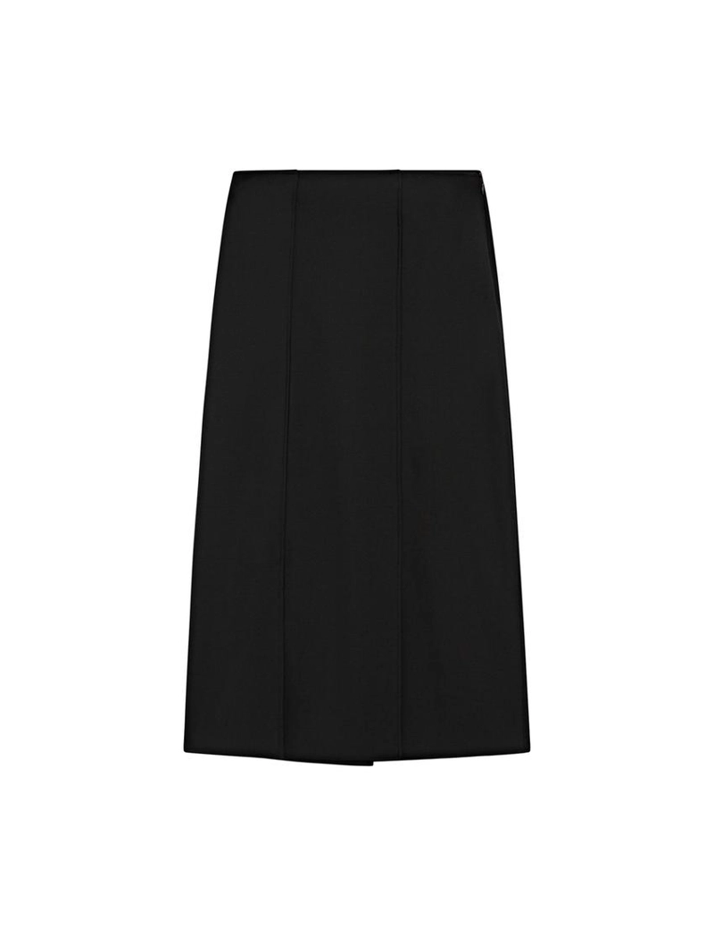 Юбка миди прямого кроя из шерстяной смеси с разрезом