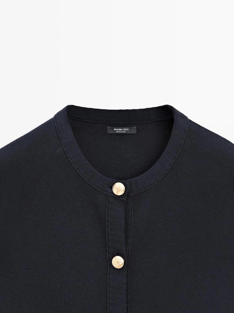 Кардиган из хлопкового трикотажа с пуговицами в золотом цвете