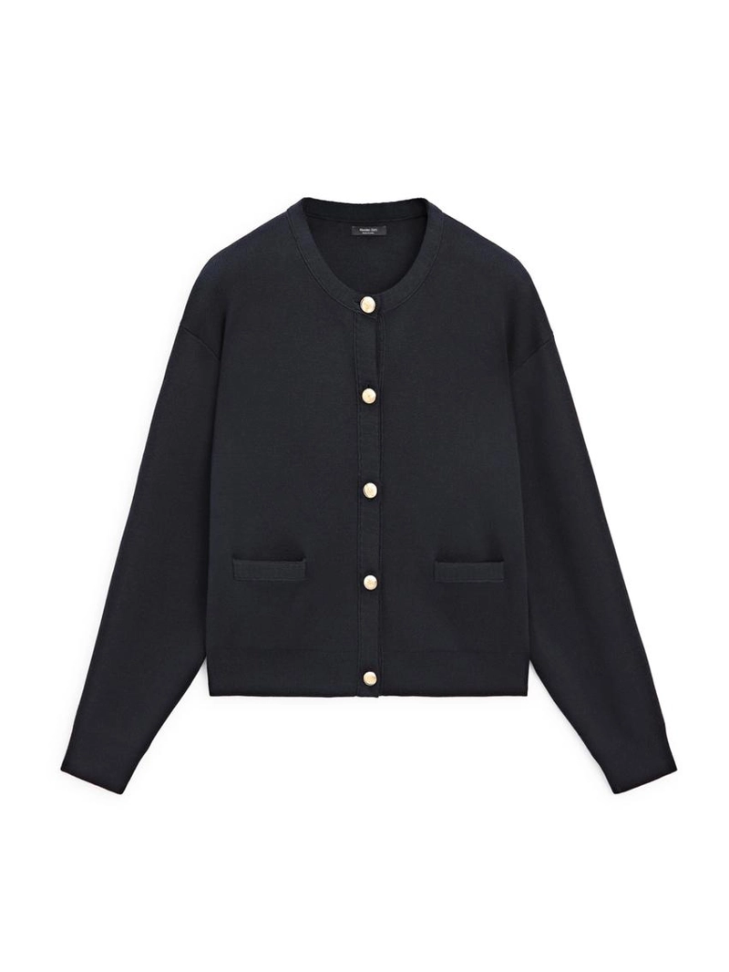 Кардиган из хлопкового трикотажа с пуговицами в золотом цвете