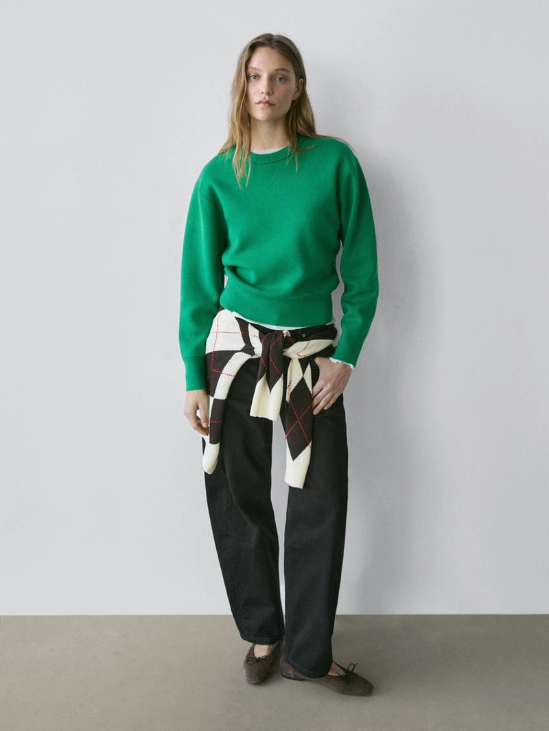 Свитер из хлопково-шерстяной смеси