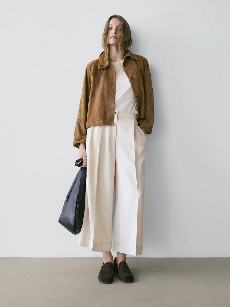 Брюки с манжетами на завышенной талии