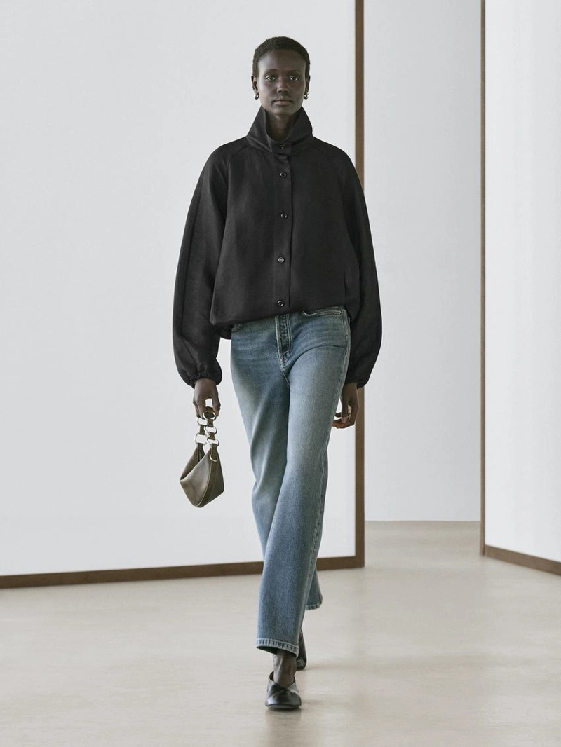 Куртка-бомбер из льна и шелка