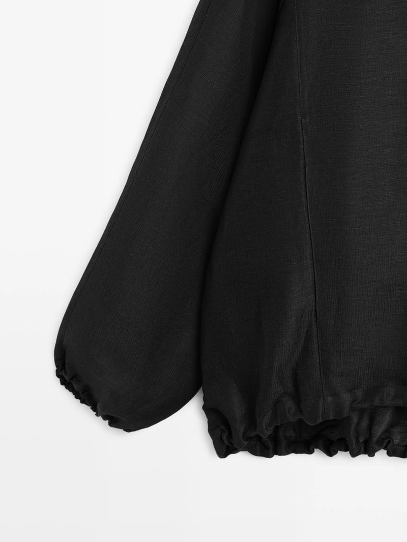 Куртка-бомбер из льна и шелка