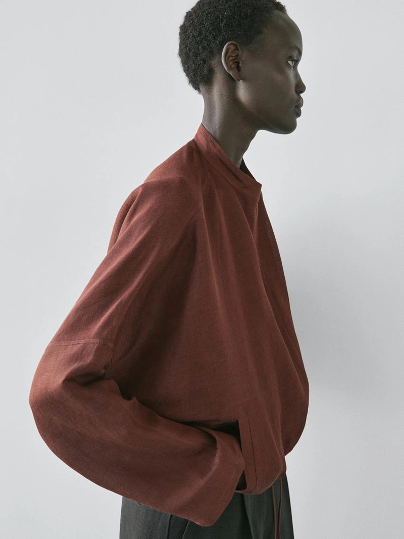 Бомбер из смесового льна