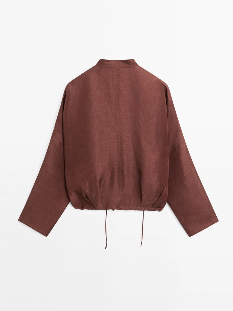 Бомбер из смесового льна