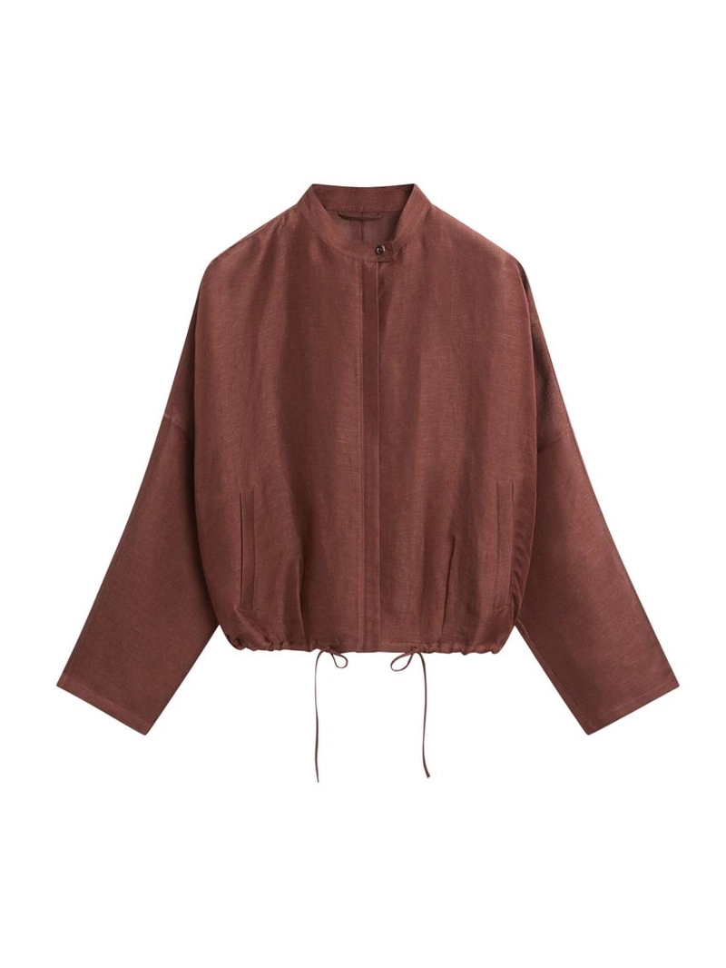 Бомбер из смесового льна