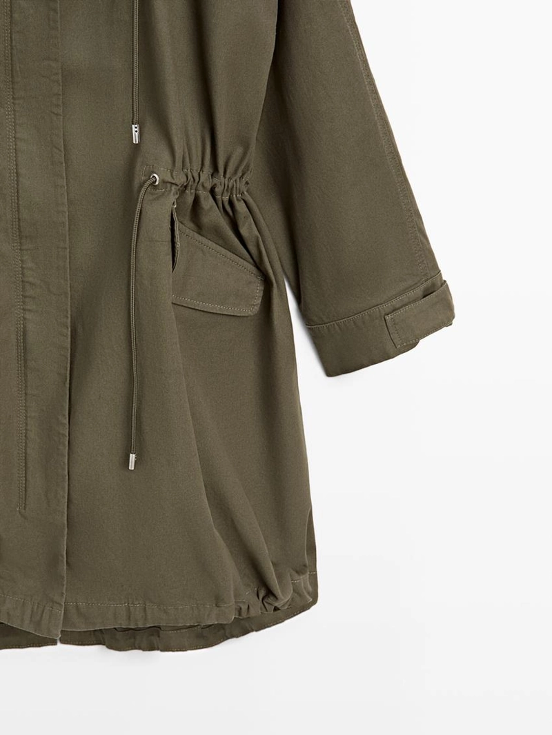 Длинный хлопковый паркер