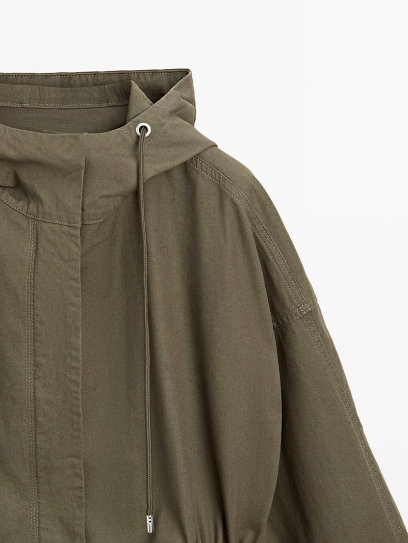 Длинный хлопковый паркер