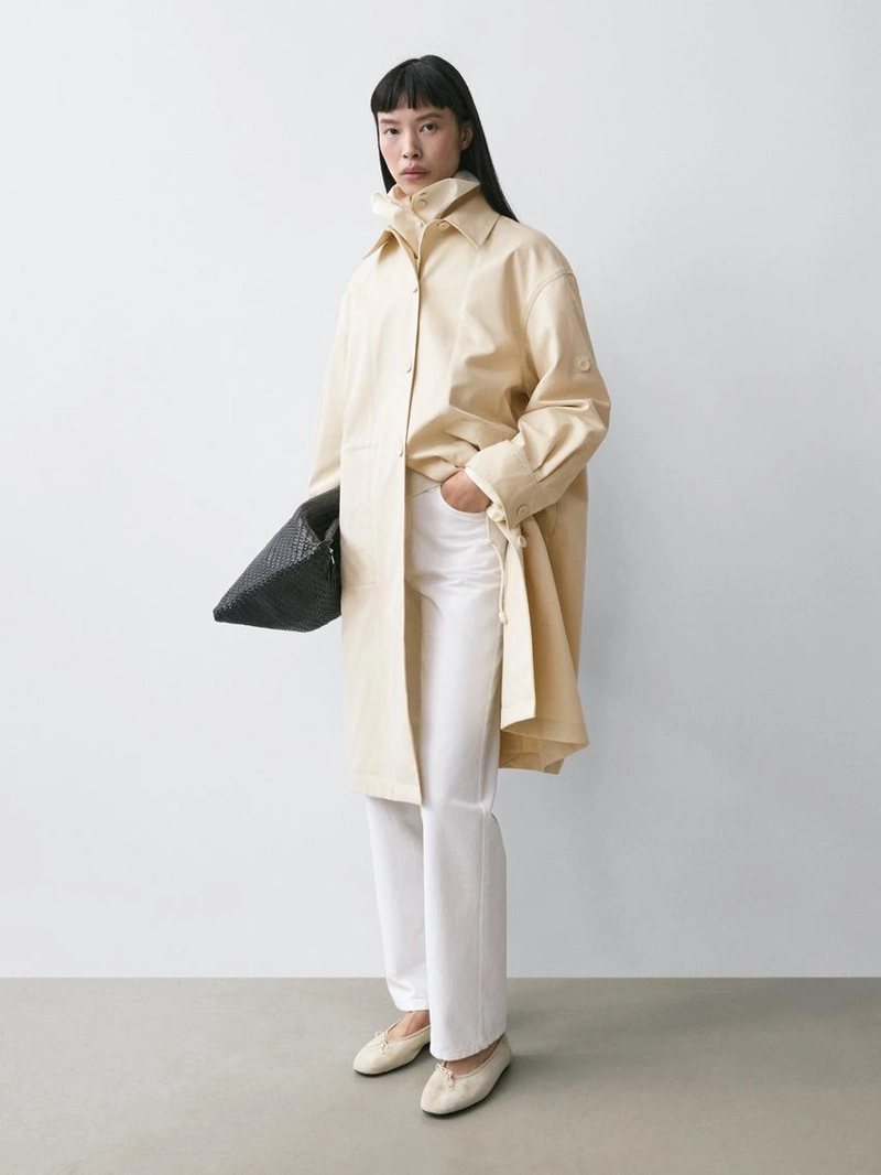 Хлопковое тренчкот с застёжкой на пуговицы