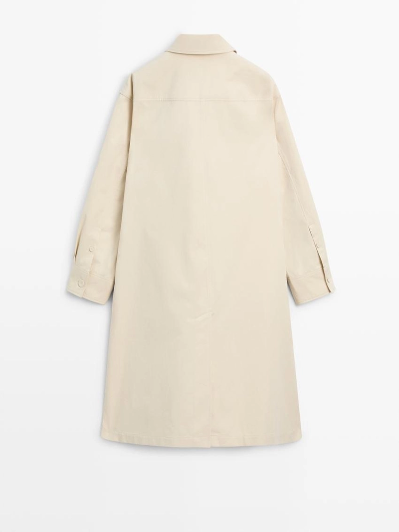 Хлопковое тренчкот с застёжкой на пуговицы