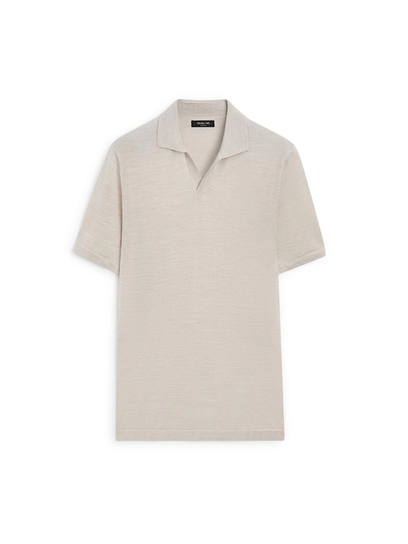 Поло с воротником поло из вязаного шерстяного микса