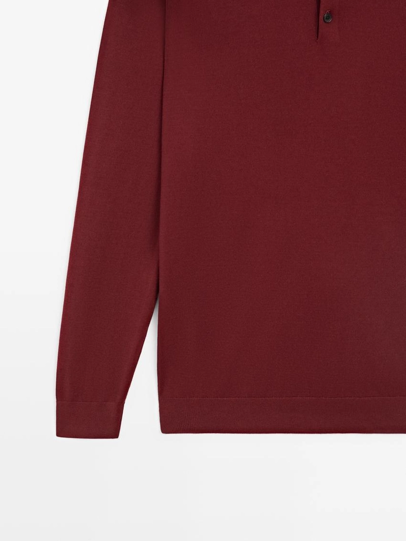 Поло-свитер из хлопкового трикотажа