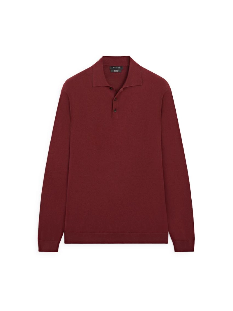 Поло-свитер из хлопкового трикотажа