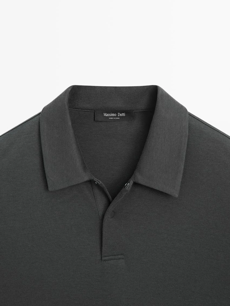 Поло с длинным рукавом на кнопках