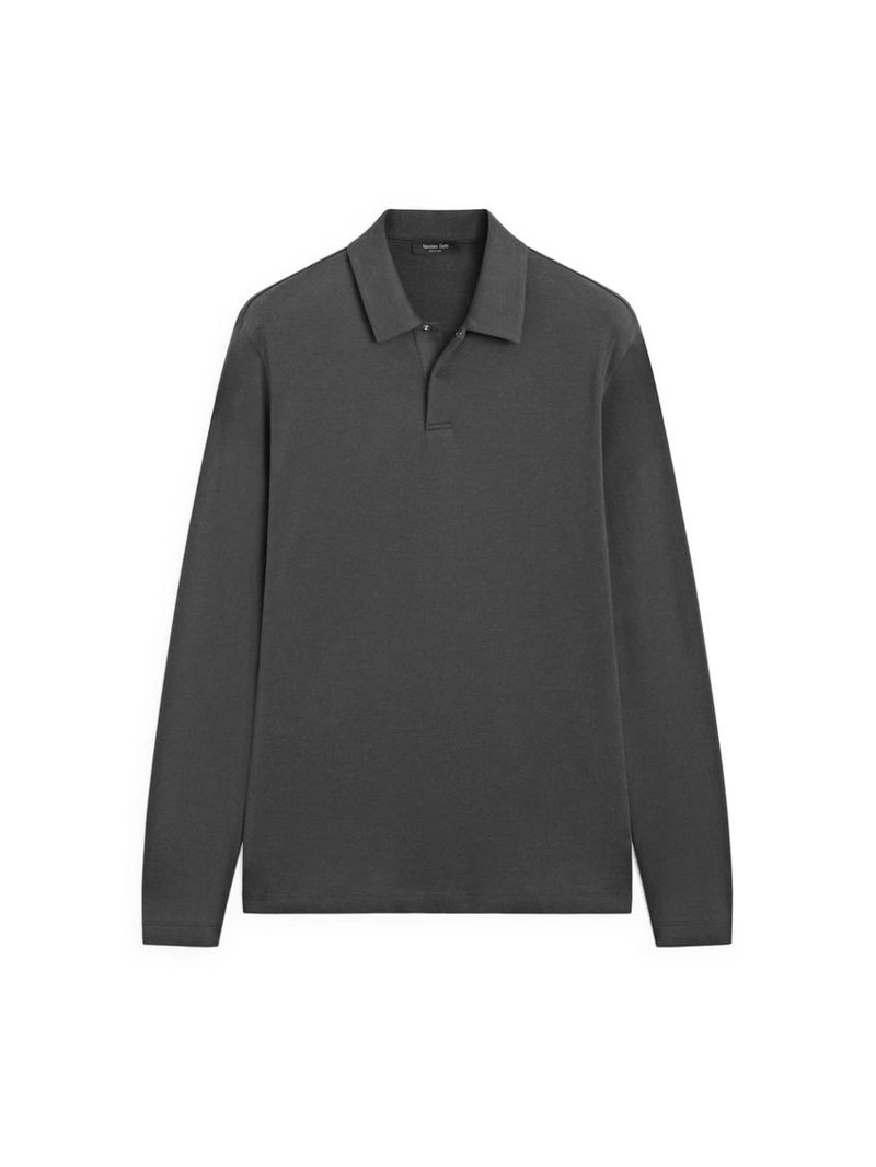 Поло с длинным рукавом на кнопках